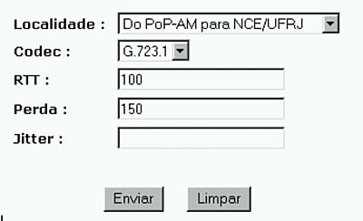 Interface Web de Pesquisa por ligações com certos parâmetros de qualidade